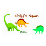 Die Telefonkarte der Dinosaurier-Kinder Visitenkarten