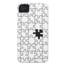 Die vermisste Puzzlespiel-Stück-Hintergrund-Schabl iPhone 4 Case-Mate Hülle