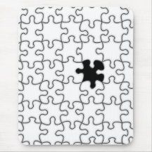 Die vermisste Puzzlespiel-Stück-Hintergrund-Schabl Mousepad