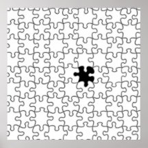 Die vermisste Puzzlespiel-Stück-Hintergrund-Schabl Poster