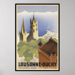 Die Vintage Schweiz Lausanne-Ouchy Poster