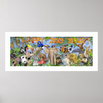 Die Wand-Kunst-Druck der glückliche Zoo-Jahr-Tier-