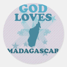 Dieu aime le Madagascar Autocollants
