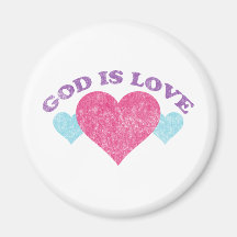 Dieu est cru d'amour magnets pour réfrigérateur