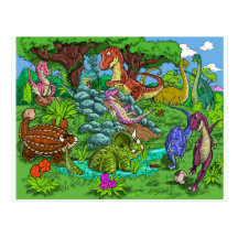 Dinos_playing Postkarte