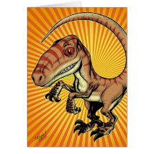 Dinosaure de Raptor de Velociraptor par Marco D Ca Carte De Vœux