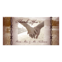DIY Land-Hochzeit danken Ihnen Foto-Karte Bildkarte