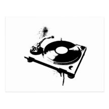 DJ-Turntable Postkarten