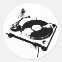 DJ-Turntable Runde Aufkleber