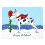 Dogge-Weihnachtspost-Harlekin Individuelle Einladung