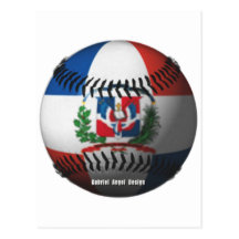 Dominikanische Republik-Flagge umfaßte Baseball Postkarte