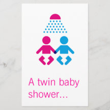 DoppelBabyparty Bedruckte Flyer