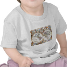 Doppelhemisphäre-Weltkarte des 17. Jahrhunderts Tshirt