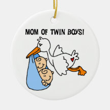 Doppeljungen-Mamma-Storch-Geschenke Weihnachtsornament