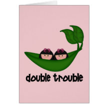 Doppelmädchen-doppeltes Problem Peapod Karte