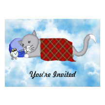 Dösender Kitty mit karierter Decke Individuelle Ankündigungen