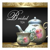 Douche nuptiale rose de tasse de thé de damassé de faire-parts