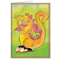 Drache in Saddleshoes Grußkarten