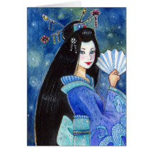 Drache-Lächeln-Geisha-Raum-Anmerkungs-Karte
