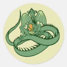 Drache mit goldenem Ei-Aufkleber
