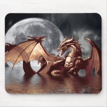 Drache-u. Mond-Fantasie-Kunst Mousepad