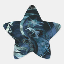 Drache Yin Yang Stern Aufkleber