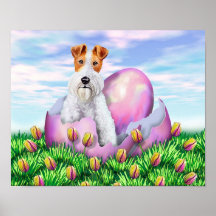 Draht-Foxterrier Ostern Plakate
