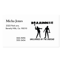 Drains de zombi cartes de visite professionnelles