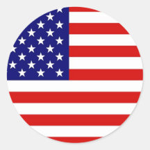 Drapeau américain autocollant rond