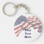 Drapeau américain Keychain des textes faits sur co Porte-clés