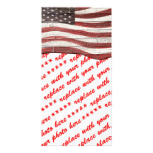 Drapeau américain peint sur la texture en bois rus cartes avec photo