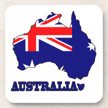 Drapeau dans la carte de l'Australie Dessous-de-verre