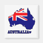 Drapeau dans la carte de l'Australie Aimant Pour Réfrigérateur