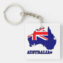 Drapeau dans la carte de l'Australie Porteclés
