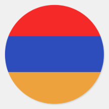 Drapeau de l'Arménie Adhésif Rond