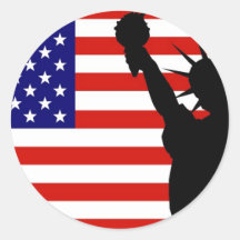 Drapeau de liberté autocollant rond