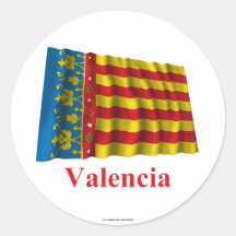 Drapeau de ondulation de Valence avec le nom Autocollants