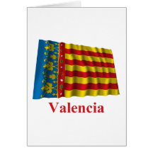 Drapeau de ondulation de Valence avec le nom Cartes De Vœux