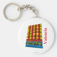 Drapeau de ondulation de Valence avec le nom Porte-clef
