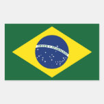 Drapeau du Brésil Autocollant En Rectangle