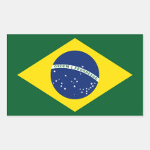 Drapeau du Brésil Autocollant En Rectangle