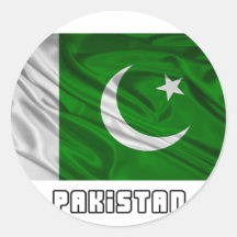 Drapeau du Pakistan Adhésif Rond