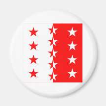 Drapeau du Valais Aimant Pour Réfrigérateur