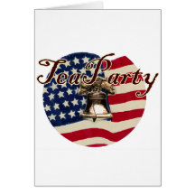 Drapeau et Liberty Bell de Teaparty Cartes