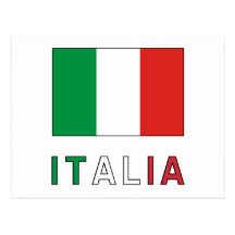 Drapeau et mot de l'Italie Cartes Postales