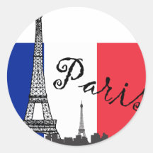 Drapeau français et Tour Eiffel Autocollants