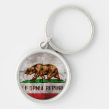 Drapeau patiné de la Californie Porte-clef