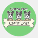 Drei australische Vieh-Hunde Sticker