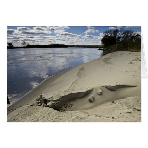 Dune de sable au bord du fleuve Missouri Cartes De Vœux