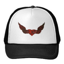 Dunkelheit wings rotes Herz Retrokappen